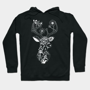 White Flower Deer Hoodie